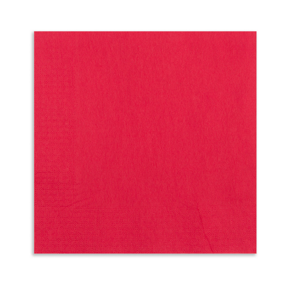Luxenap Square Red Paper Napkin Micropoint, 2Ply 15 3/4" x 15 3/4