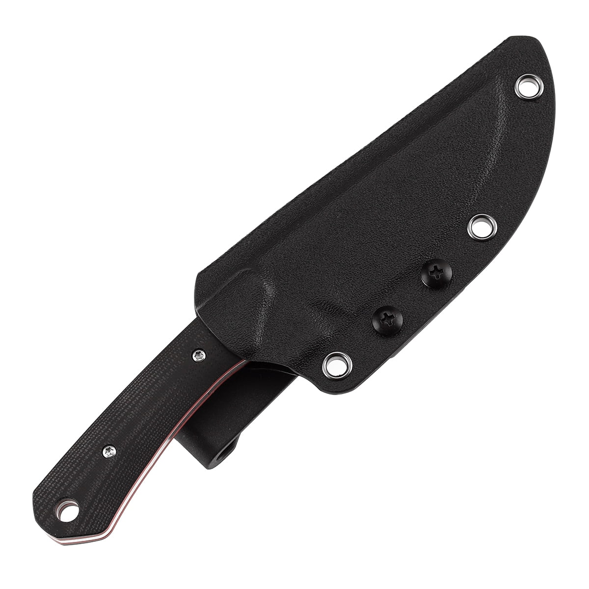 Kansept Flank Fixed Blade Knife,3.69'' D2 Steel Black and Red G10 Handle Pocket Tactical Knives, G006A2,with sheaths