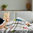 thumbnail image 3 of Fishing Theme Soft Flannel Fleece Throw Blanket, Colorful Fisherman Rods and Plastic Fish Baits on Plain Background Print, Cozy Plush for Indoor and Outdoor Use, 70" x 90", Multicolor, by Ambesonne, 3 of 5