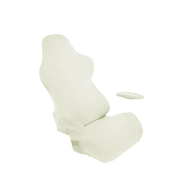 Housse de Chaise de Jeu Douce pour Chaise Pivotante Inclinable de Course Blanc Laiteux