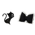 thumbnail image 1 of Reloj de pared con gato, bonito reloj de pared para guardería, sala de juegos, interior, bonito cojín con lazo, funda de almohada con lazo en forma de, 1 of 8
