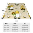 thumbnail image 3 of Fotbe Gnomes Bees And Sunflowers Manta de Franela Acolchonada con Estampado, Súper Suave y Esponjosa, Extra Grande para Sofá, Cama, Uso Todo el Año-80"x60", 3 of 7