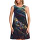thumbnail image 1 of Balery Colorful Patterned Snake Vestidos de verano para mujer con estampado: vestido holgado sin mangas, vestido playero informal y cómodo para días calurosos., 1 of 7