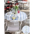 thumbnail image 5 of Outdoor Tablecloth with Umbrella Hole for Patio/Picnic/Party/Camping, Blue Shell Coastal Waterproof Table Cloth Round Cover Washable, Summer Beach Conch Ocean Striped (Dia 60"), 5 of 9
