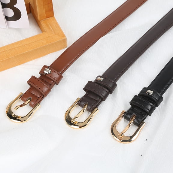 Chic Women‘s Belt with Statement Buckle - Leather Waist Belt to Wear with Jeans & Dresses