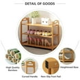 thumbnail image 6 of 3 Tiers Shoe Rack Zzbiqs Shoe Storage Organizer, Bamboo, Wood, up to 12 Pairs, 6 of 7