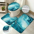 thumbnail image 3 of 4 Pcs Sea Turtle Bathroom Shower Curtain Sets with Rugs, Watercolor Bathroom Sets with Shower Curtain and Rugs, Ocean Summer Bathroom Decor Sets with Mats and Towels, 3 of 7