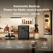 Jackery HP3600AC ProMax Portable Power Station with 12V Charging Cable, 3574Wh LFP Battery, 4000W Output, Expandable Capacity, 10ms UPS, Solar Generator for Home Backup, RV & Off-Grid Use