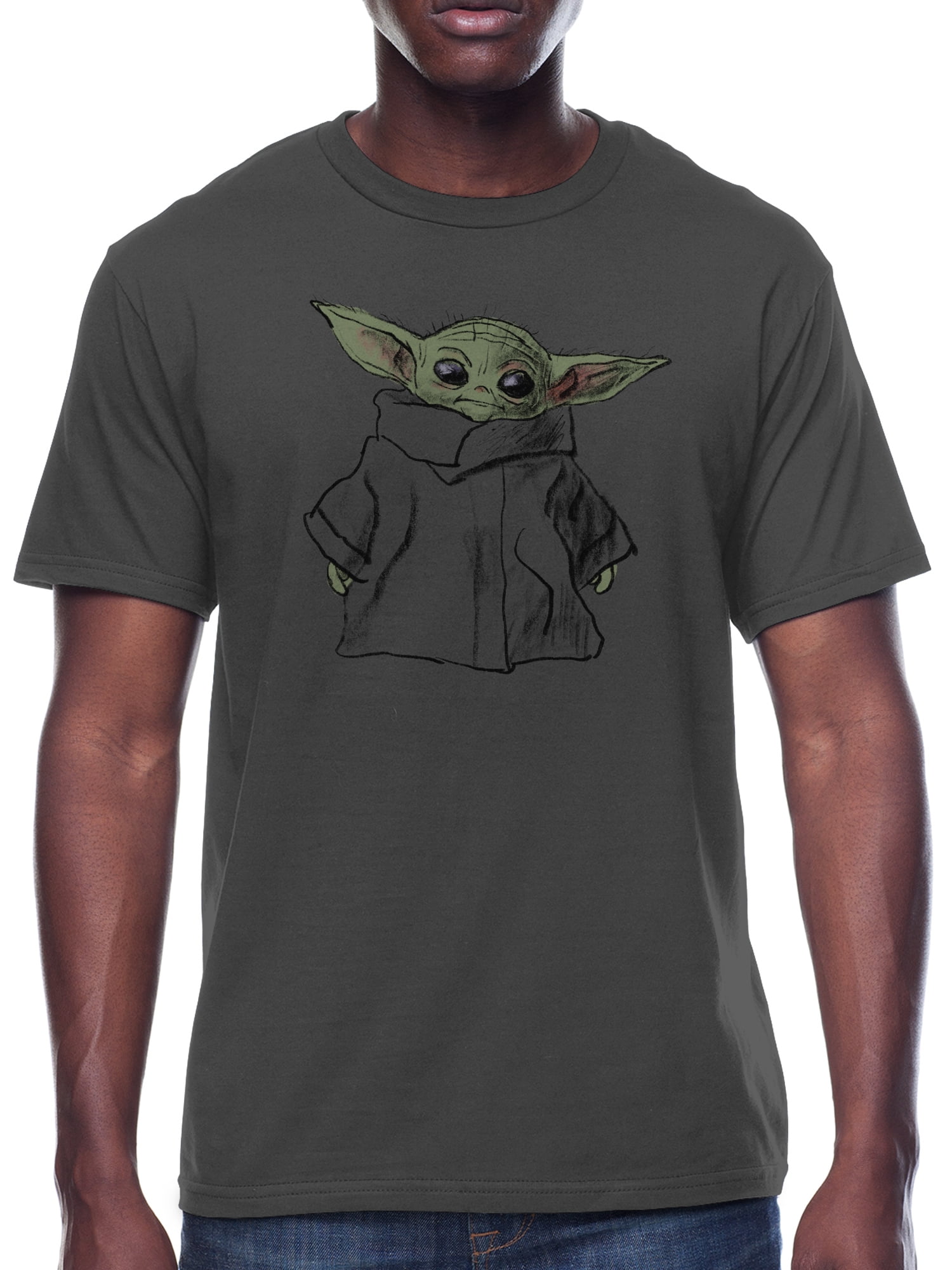 S-XXL for Home or Gym Official Merchandise Star Wars The Mandalorian Distressed Mythosaur Mens T-Shirt Baby Yoda Crew Neck Graphic Tee Birthday Gift Idea for Guys