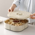 thumbnail image 1 of Vrorvz Vacuum Sealed Snack Box with Lid and Five Compartments for Snacks Candy and Dried Fruit Provides Freshness and Organization Suit for Living Room Use, 1 of 7