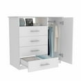 thumbnail image 5 of Nmkwnr 4 Drawer Dresser with 1 Door and Inner Shelves and Open Shelf, Wood Storage Cabinet for Living Room, Office, White, 5 of 7