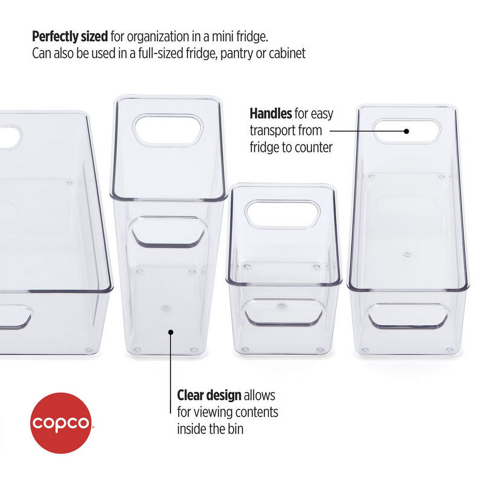 COPCO CLEAR MINI FRIDGE BIN SET OF 4