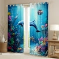 thumbnail image 2 of Erosebridal Animal Dolphin Curtains for Living Room,Underwater World 30%-50% Blackout Curtains Set of 2 (38x45),Ocean Decoration, 2 of 6