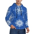 thumbnail image 2 of Lsque Compass Pattern Casual Men's Hoodie,Hooded Sweatshirt with Kangaroo Pocket,Pullover Hoodie-Medium, 2 of 7