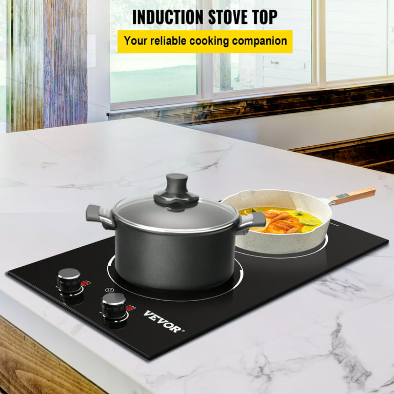 BENTISM Electric Induction Cooktop Built-in Stove Top 11in 2 Burners 120V 