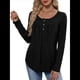 thumbnail image 5 of Camisas de Larga para Mujer, Conjuntos de Otoño, Cuello Redondo, Túnicas Casuales, Blusas de Moda, Ropa de Moda. Negro XL, 5 of 6
