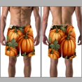 thumbnail image 3 of luoweisi Men's Beach Shorts Quick Dry Swim Trunks with Mesh Lining Thanksgiving Pumpkin M, 3 of 5