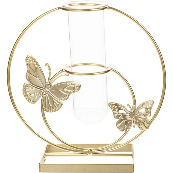 HEMOTON Hemoton Exquisite Plant Flower Terrarium with Creative Butterfly Pattern Decorative Home Vase Adornments