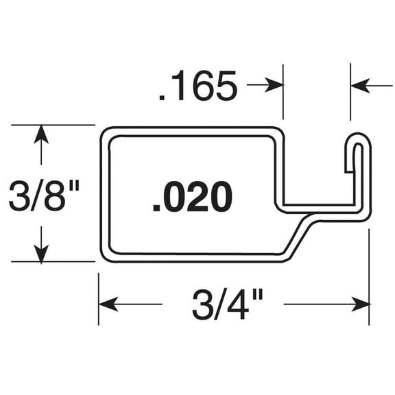 Prime Line Products PL14059 0.75 x 0.375 x 94 in. Back Room Aluminum Screen Frame, Mill - Case of 20