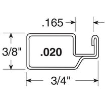 Prime Line Products PL14059 0.75 x 0.375 x 94 in. Back Room Aluminum Screen Frame, Mill - Case of 20