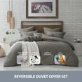 thumbnail image 3 of Swift Home Ultra Soft Crinkled Texture Pre-Washed Duvet Cover & Sham Set (Comforter not Included), Full/Queen (90"x 90"), Driftwood, 3 of 3