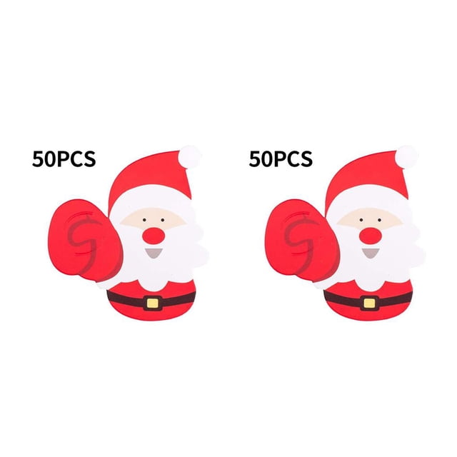 Advancent 50 unids/lote de tarjetas de piruletas de papel de Papá Noel, invitaciones DIY, paquete de regalo de piruleta, decoración de regalos Papá Noel 2Conjunto