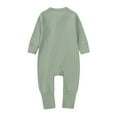 thumbnail image 4 of Otqutp Baby Boys Girls Cotton Rompers Toddler Cute Footless Pajamas Zipper Short Sleeve Sleeper Zipper Romper Crewneck Jumpsuits(B-Green,12-18 Months), 4 of 9
