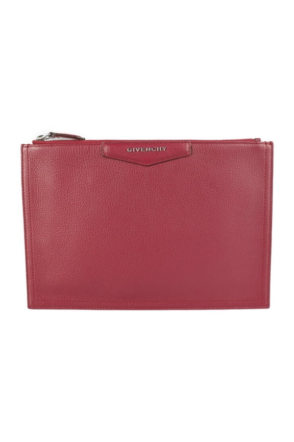 Pre-Owned GIVENCHY Antigona Pouch Second Bag BC06822012 653 Leather Bordeaux Clutch...