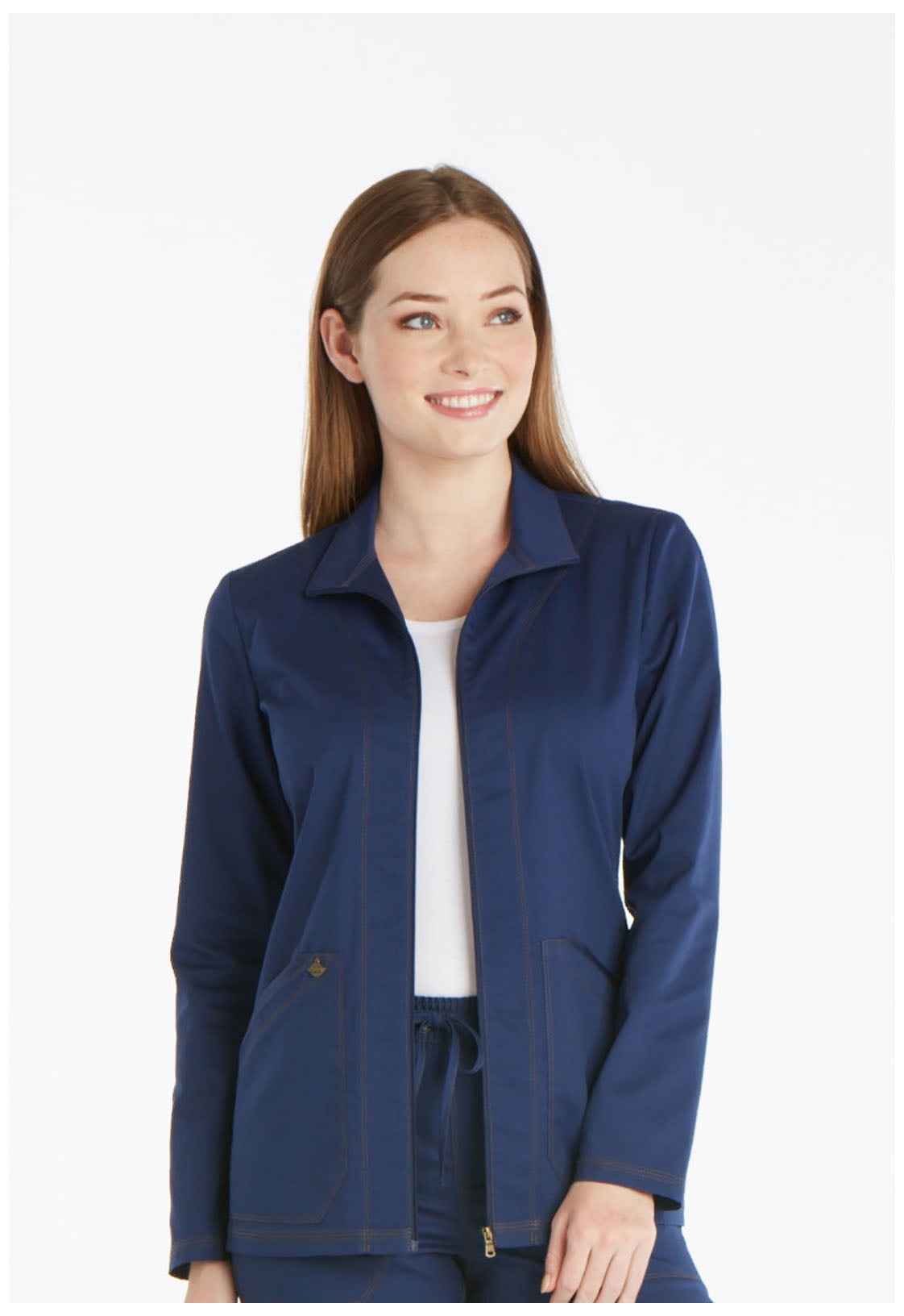 Dickies Essence Scrubs Warm Up Jacket for Women DK302, XL, Navy