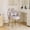 Light Gray, variant on Ktaxon Vanity Makeup Chair, Velvet Upholstered Accent Chair with Flower Back and Lumbar Pillow, Pink