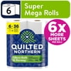 Quilted Northern Ultra Soft & Strong 2-Ply Toilet Paper, 6 Super Mega Rolls, 438 Sheets Per Roll