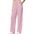 thumbnail image 3 of Women's Summer Solid Color Ice Narrow Wide Leg Pants, 3 of 5