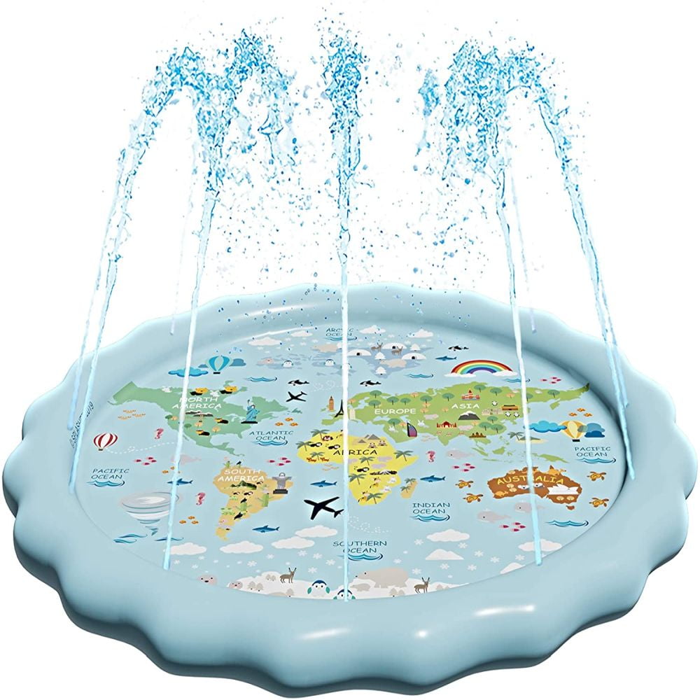 SplashEZ Kids Splash Pad Educational Sprinkler Swimming Pool