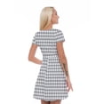 thumbnail image 2 of Women’s A Line Checkered Summer Dress, Retro Triangle Arrangement, Cross Wrap V Neck, 6 Sizes, by Ambesonne, 2 of 2