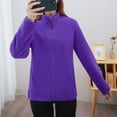 thumbnail image 4 of Wuxian Women Winter Plus Size Jacket Solid Long Sleeve Cozy Warm Thick Lined Coat Casual Loose Fit Basic Outwear Soft Flannel Shirt Top Cold Weather Casual Daily Wear,Dark Purple,XXL, 4 of 5