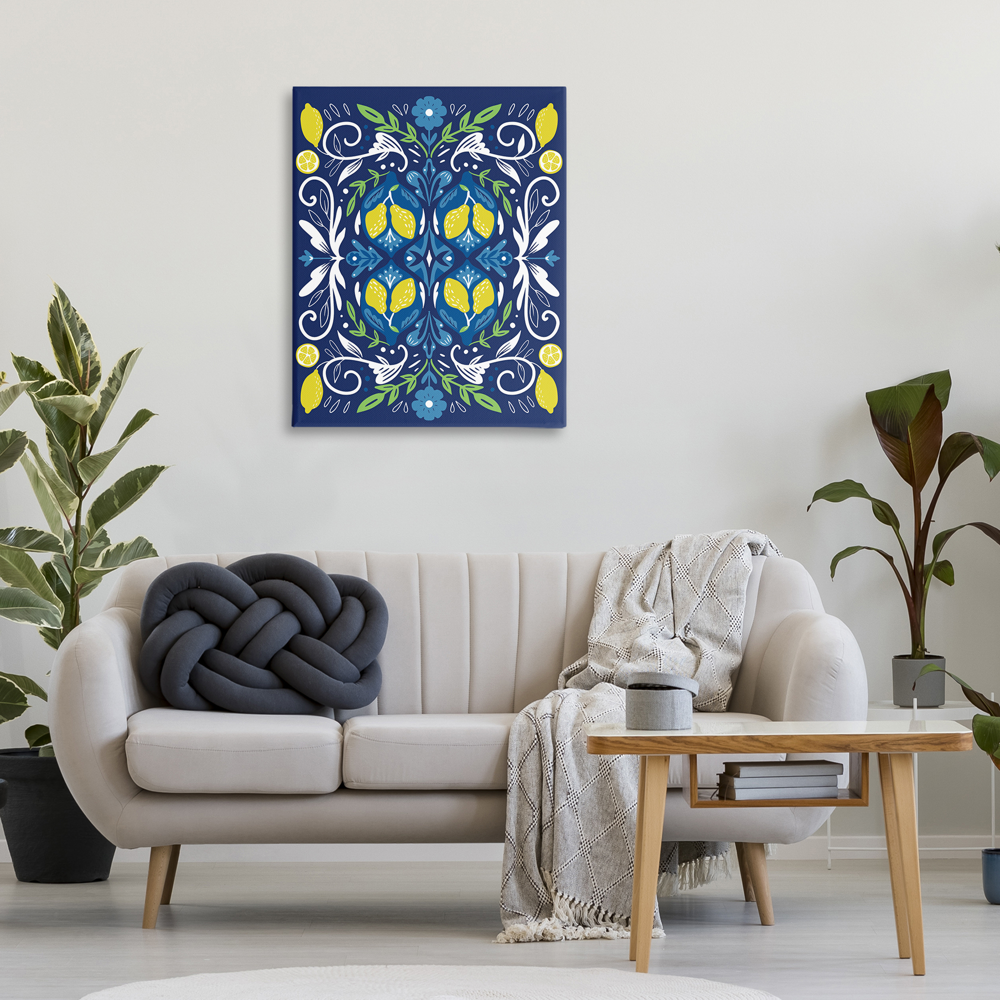 Stupell Industries Mosaic Floral Pattern Food & Beverage Painting Wrapped Canvas Art Print Wall Art, 30 x 40