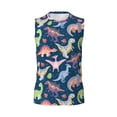 thumbnail image 6 of Lsque Dinosaur Print Men's Cotton Blend Sleeveless Muscle Shirts (S-3XL)- Moisture Wicking, Odor Protection, UPF 30+,, 6 of 8