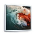 thumbnail image 2 of Designart "Emerald And Crimson Wave Vibrant Amazement II" Coastal Floater Framed Wall Art Living Room, 2 of 5