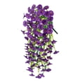 thumbnail image 2 of Artificial Morning Glory Flowers Outdoor Hanging Decoration, 27.5" Artificial Flowers Wall Wisteria Hanging Basket Plants for Wedding Corridor Yard Gardens Porches Patios Balconies Aisle Decor, 2 of 9