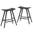 thumbnail image 2 of Weston Home Danville Solid Wood 24" Counter Stool, Set of 2, Vulcan Black, 2 of 6
