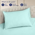 thumbnail image 4 of 500-TC Egyptian Cotton Full Round Bed Sheet Set – Fits 80" Diameter Mattress, 19-24" Deep Pocket – Solid Aqua Blue, Full 80" Diameter, 4 of 6