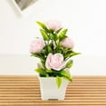 thumbnail image 5 of Hmgxay Foam Rose Miniature Bonsai, Faux Rose Small Potted Flowers for Home Decor, Imitation Floral Arrangement for Office Desktop, Artificial Flower Pot for Tabletop Decoration(Pink), 5 of 6