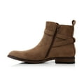 thumbnail image 4 of Polar Fox Derrick MPX806077 Classic Chelsea Boots with Strap and Buckle, in Cognac Suede, Men's Size 7.5, 4 of 8