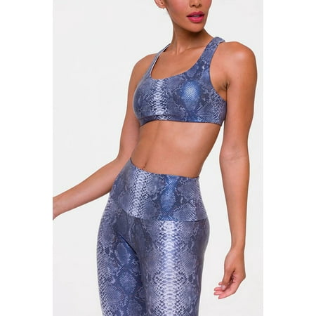 

Last Chance! Onzie Hot Yoga Mudra Bra 3098 Blue Mamba Foil