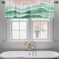 thumbnail image 4 of 2 Pack Ocean Wave Valance for Window Sage Green Gradient Beach Boho Kitchen Valance Rod Pocket Short Curtain Topper Decorative Window Treatment for Living Room Bedroom 60"x18", 4 of 8
