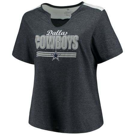Dallas Cowboys Women's Read Option V-Notch T-Shirt - Heathered (Dallas Cowboys The Best)