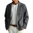thumbnail image 2 of Men Wool Blazer Notched Lapel Single Breasted 2 Button Closure Coat Long Sleeve Business Casual Fall Winter Jacket with Pockets, 2 of 6