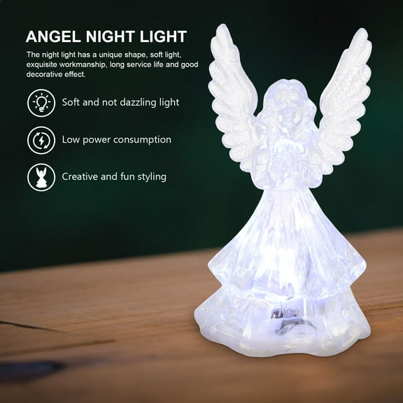 STRANDCHIC 5-Pack Transparent Angel Shaped Bedside Night Lights, Soft Glow Lamps for Bedroom Home Decor and Nighttime Ambiance