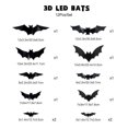 thumbnail image 2 of Konghyp Three-dimensional Halloween LED Night Light Bats Holiday Party Decoration, PVC Wall Stickers, Indoor Outdoor Decor, Glow in the Dark Bats for Halloween Festivities, 2 of 4