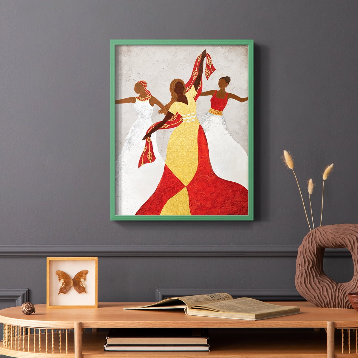 Golden Celebration in Green Solid Wood 8 x 10 Framed Print